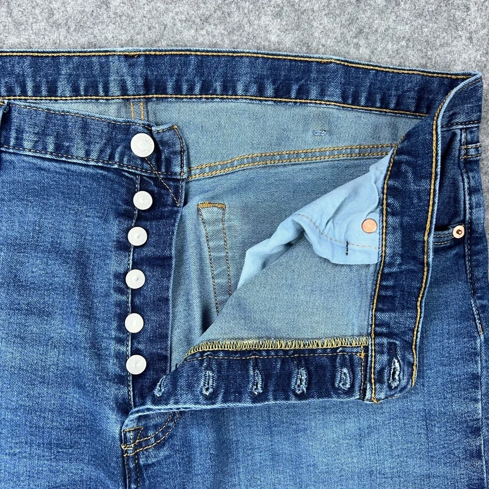Levi's 501 Jeans Men‎ 40x30 Blue Straight Leg Regular Button Fly Stretch Denim